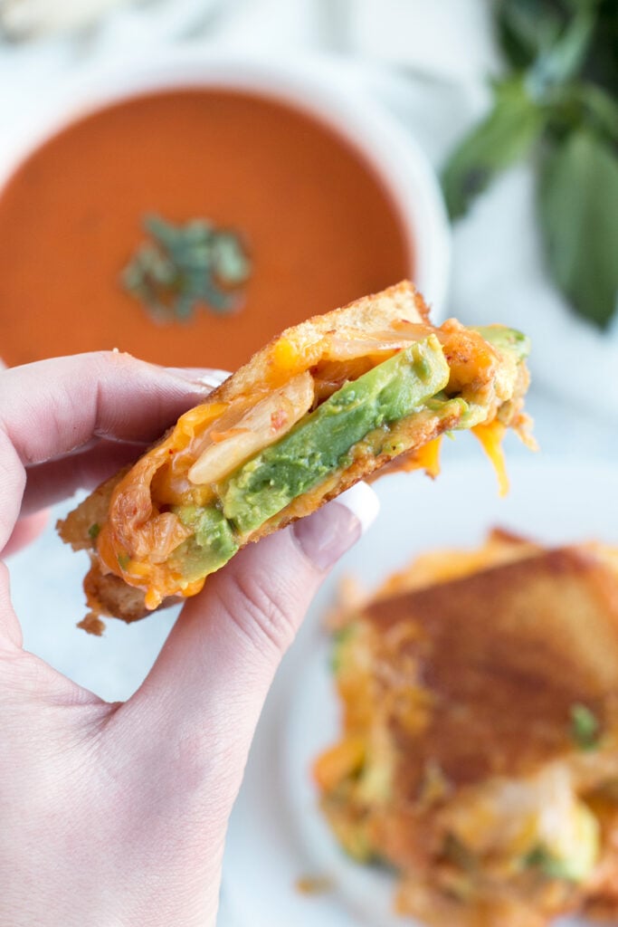 File 3 Avocado Kimchi Grilled Cheese with Thai Spiced Tomato Soup