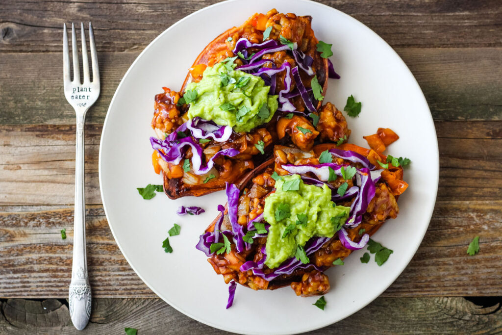 BBQ Tempeh Stuffed Sweet Potatoes Photo