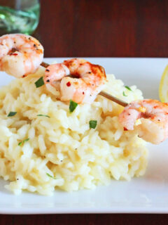 Lemon Risotto with Grilled Shrimp Photo