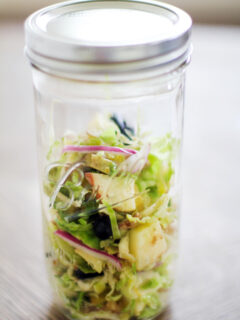 Mason Jar with Brussels Sprouts Salad