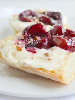 Roasted Cherry Toasts with Honey Nut Cream Cheese Photo
