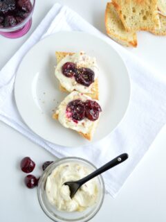 Roasted Cherry Toasts with Honey Nut Cream Cheese Pic