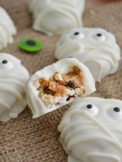 Monster Cookie Dough Pretzel Mummy Bites Image