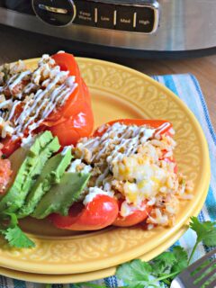 Slow Cooker Shredded Chicken Taco Stuffed Peppers Picture