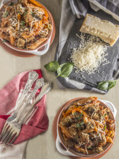 Eggplant Parmesan Bite Pasta Bowls Picture