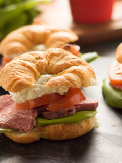 Roast Beef Croissant Sandwiches Photo