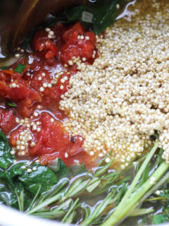 Quinoa Chickpea Spinach Soup Ingredients Image