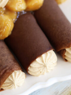 Chocolate Crepes with Peanut Butter Marshmallow Filling Photo