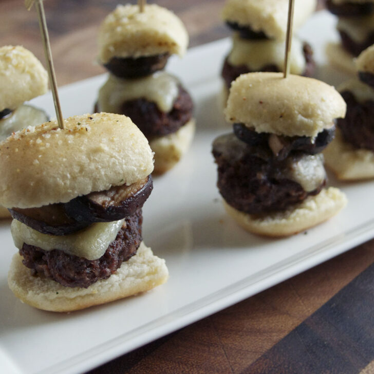 Mushroom Burgers on a Stick Photo