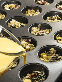 Spinach Artichoke Mini Frittatas Preparation Photo