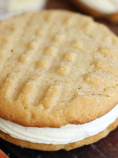 Peanut Butter White Chocolate Sandwich Cookies Photo