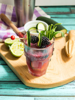 Blackberry Cucumber Tarragon Gin Fizz Image