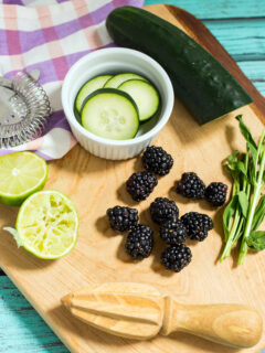 Blackberry Cucumber Tarragon Gin Fizz Picture