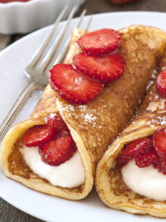 Gluten Free Strawberry Cheesecake Pancakes Image