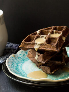 Chocolate Waffles with Whiskey Butter Sauce Image