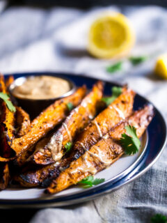 Maple Tahini Grilled Sweet Potatoes Pic