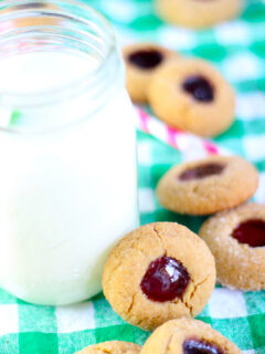 Peanut Butter & Jelly Thumbprint Cookies Image