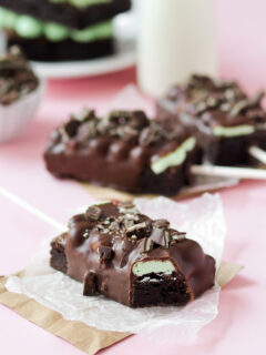 Mint Fudge Brownie Pops Image