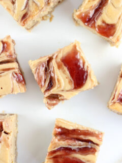 Peanut Butter & Jelly Swirl Cheesecake Bars Image