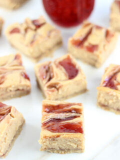 Peanut Butter & Jelly Swirl Cheesecake Bars Pic
