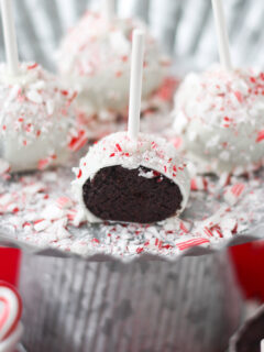 Peppermint Bark Cake Pops Picture