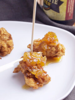 Popcorn Chicken with Pineapple Bourbon Sauce Image