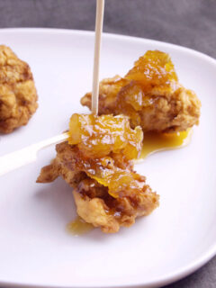 Popcorn Chicken with Pineapple Bourbon Sauce Photo