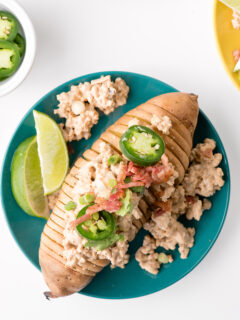 Hasselback Sweet Potatoes with Creamed Chipotle Turkey Pic