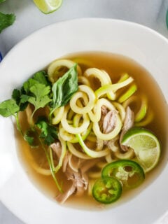 Thai Chicken Soup with Zucchini Noodles Photo