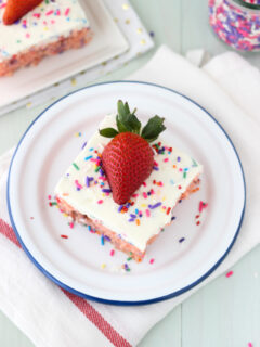 Funfetti Strawberry Poke Cake Image