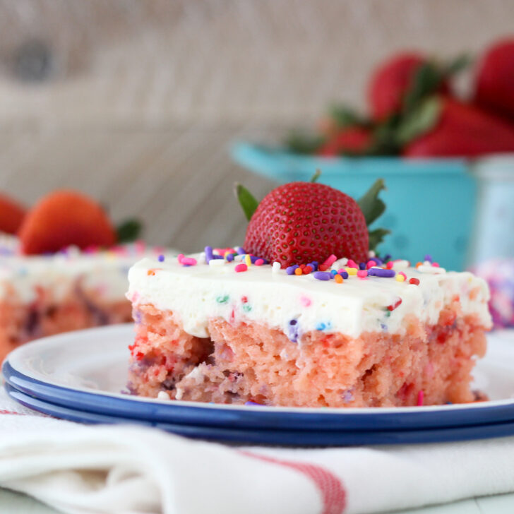 Funfetti Strawberry Poke Cake Photo