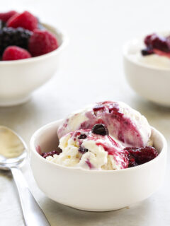 No Churn Roasted Berry Vanilla Bean Ice Cream Pic