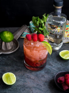 Raspberry Mint Tequila Smash Pic