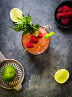 Raspberry Mint Tequila Smash Picture