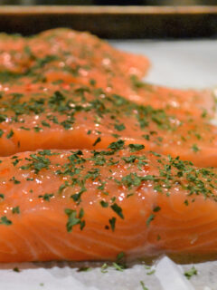 Roasted Salmon with Wilted Greens Image