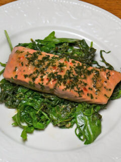 Roasted Salmon with Wilted Greens Picture