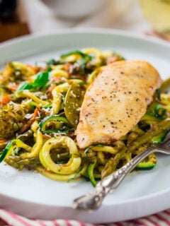 Slow Cooker Italian Chicken with Zucchini Noodles Photo