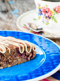 Banana Oatmeal Cake with Berries Photo