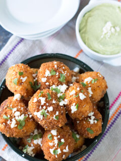 Mexican Arancini with Avocado Cilantro Dipping Sauce Image