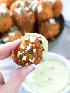 Mexican Arancini with Avocado Cilantro Dipping Sauce Picture