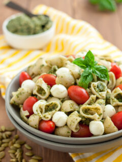 Gluten Free Pasta Salad with Pumpkin Seed Pesto Image