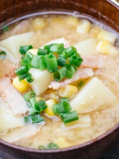 Potato Corn Miso Soup with Bacon Photo