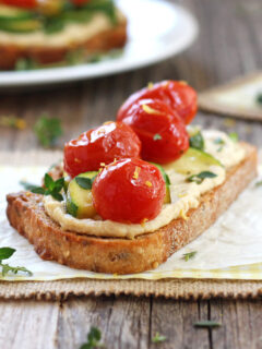 Roasted Zucchini and Tomato Crostini Image