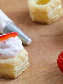Strawberry Cream Puff Pastry Cups Photo