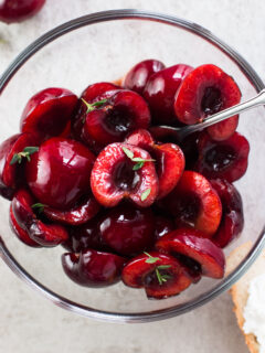 Cherry Goat Cheese Crostini with Thyme and Almonds Picture
