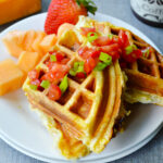 Egg and Cheese Waffle Sandwiches Photo