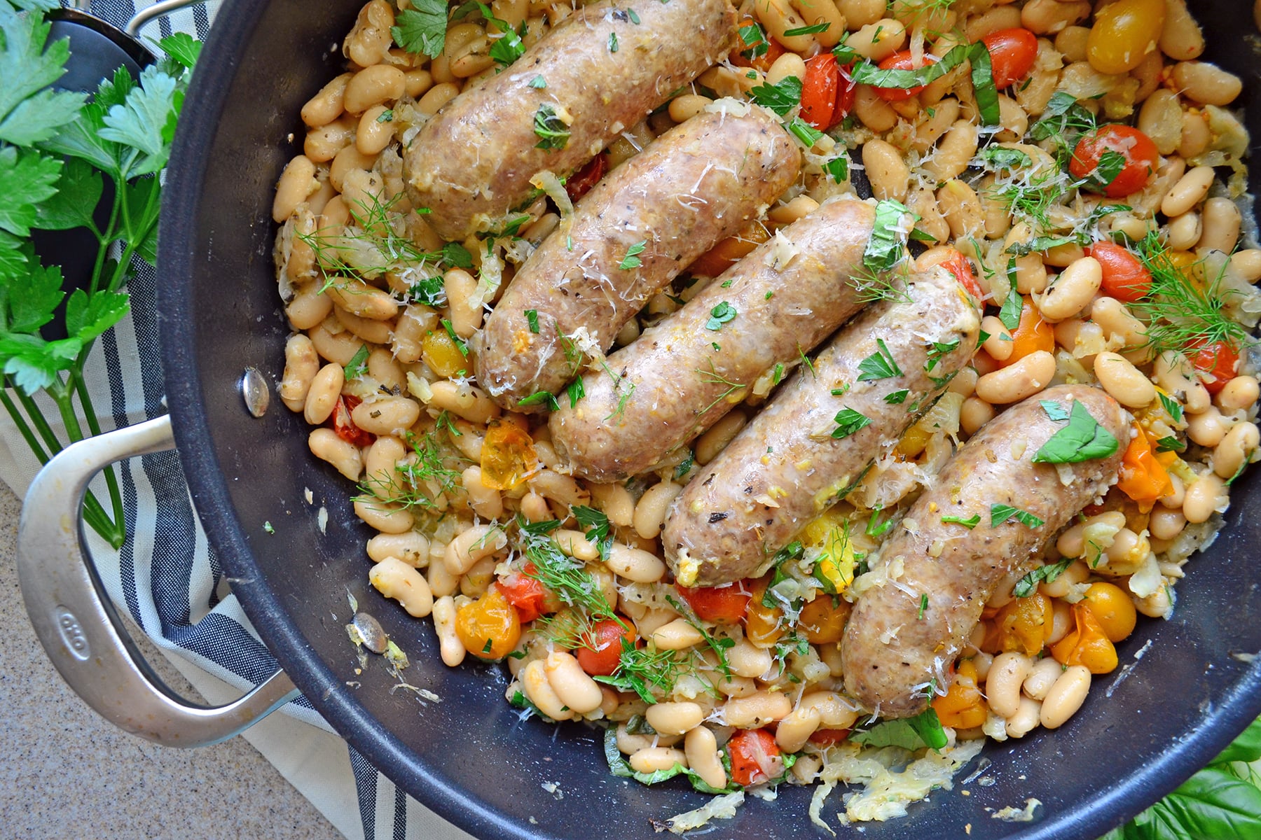 Italian Sausage and White Beans Skillet Recipe Food Fanatic