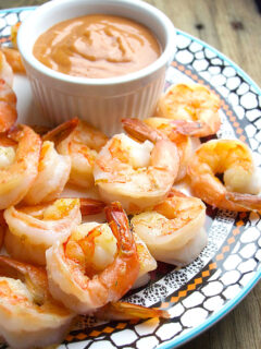Sautéed Garlic Shrimp with Homemade Cocktail Sauce Image