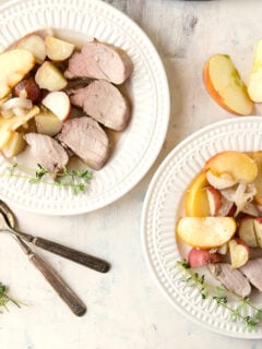 Apple Cider Pork Tenderloin with Potatoes and Apples Photo