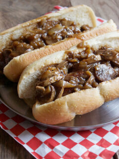 Beer Brats with Mushrooms and Onions Image